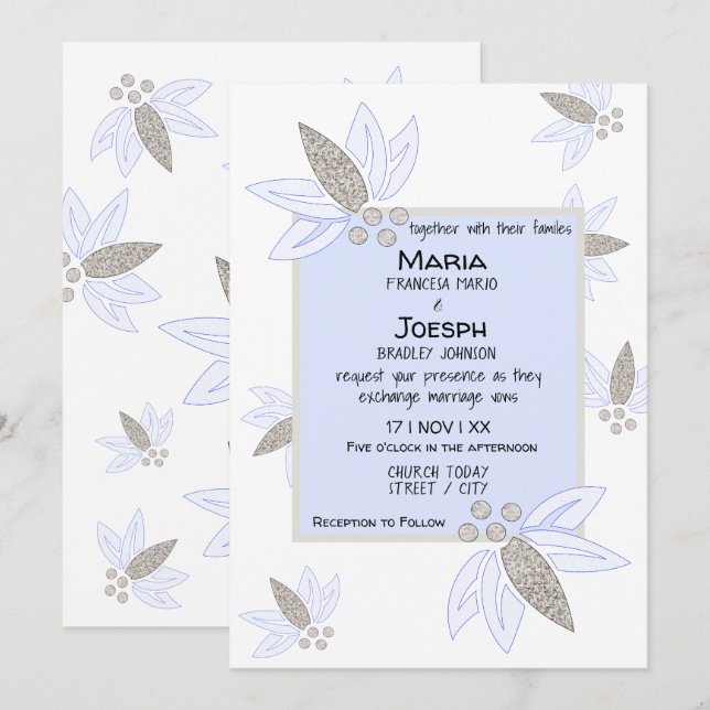 Convite Limpar Casamento de Flora Corporativa (Frente/Verso)