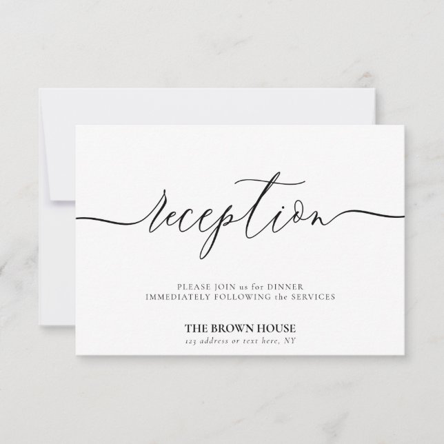 Convite Limpar Casamento Formal após recepção jante (Frente)