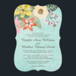 Convite Linda Blooms Watercolor Casamento Floral / Aqua<br><div class="desc">Bonito Convite Para Casamento De Sangue / Aqua. Veja os elementos coordenadores do nosso compro!</div>