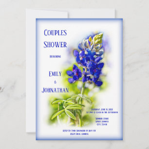Convite Linda Bluebonnet Floral, Casal moderno