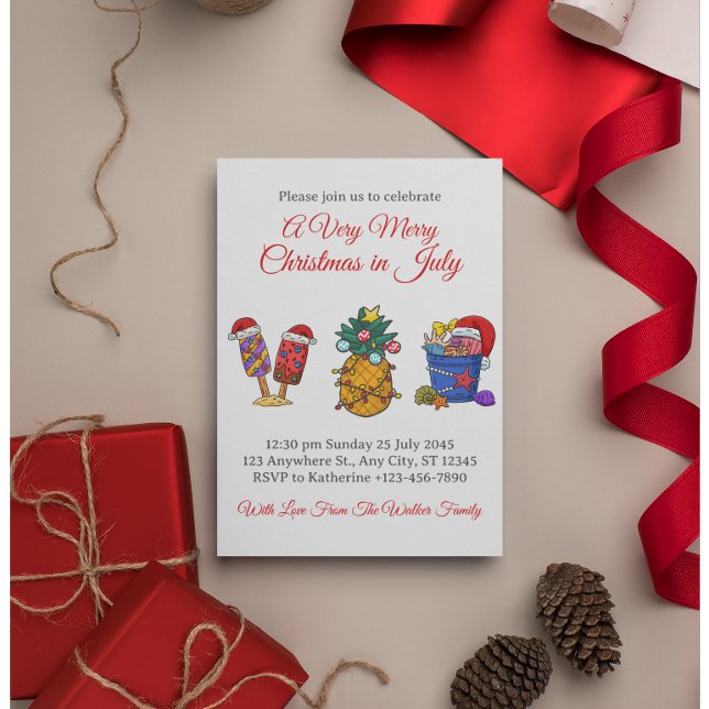 Convite Linda Festa de Natal em Julho (Criador carregado)