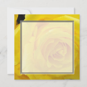 Convite Linda flor de rosa amarela em branco casamento, fe