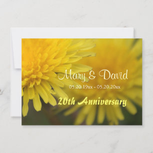 Convite Linda flor silvestre amarela dandelion aniversário