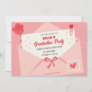 Convite Linda formatura em letras rosa