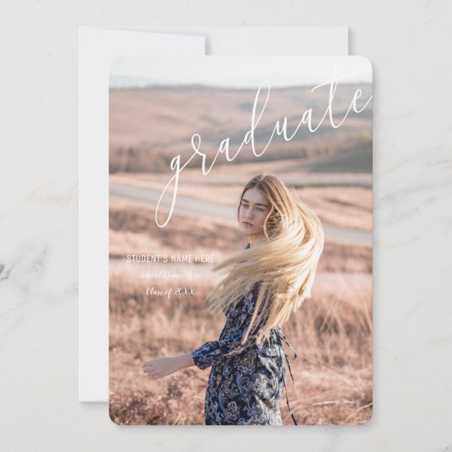 Convite Linda graduação personalizável de fotos (Frente)