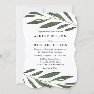 Convite Linda Greenery Fern Leaf Modern Weding