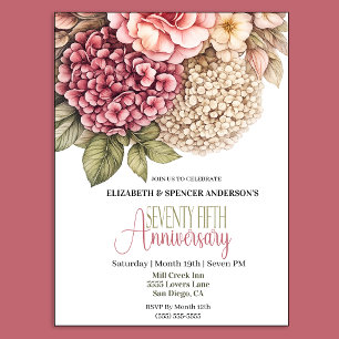 Convite Linda Hortênsia Rosa 75º Aniversário