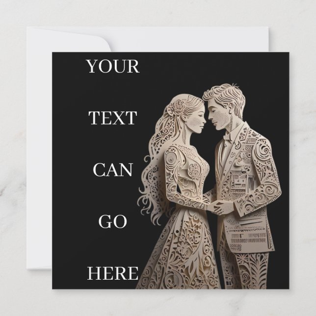 Convite Linda noiva e noiva ao lado do mar (Verso)