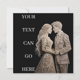 Convite Linda noiva e noiva ao lado do mar