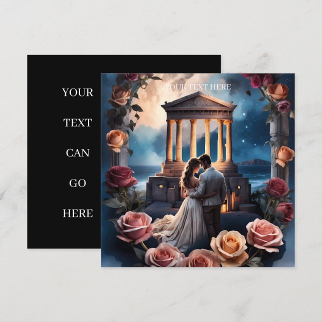 Convite Linda noiva e noiva ao lado do mar (Frente/Verso)