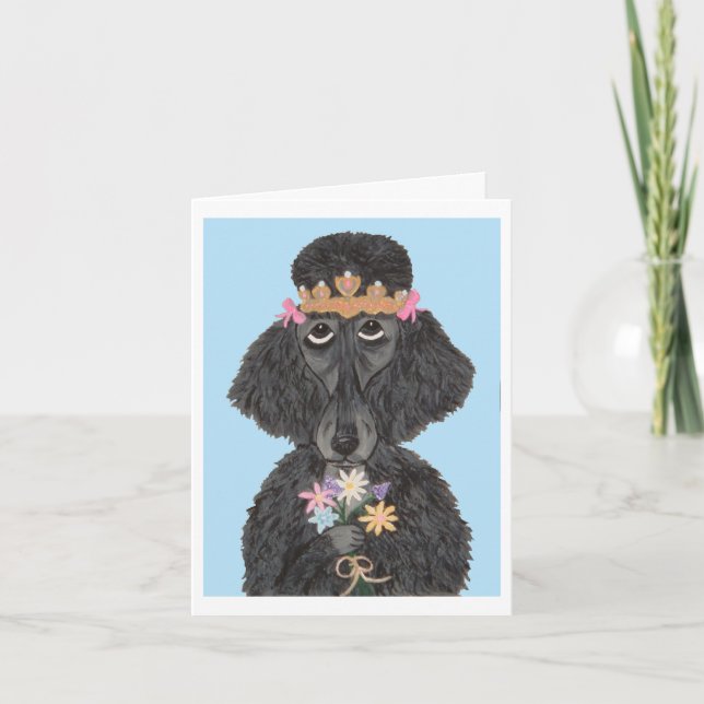 Convite Linda Poodle Princesa (Frente)