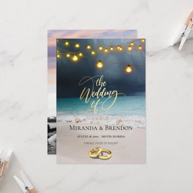 Convite Linda praia da Flórida, brilhante e sua foto eu (Frente/Verso In Situ)