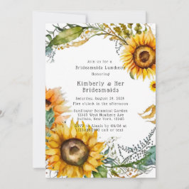 Convite Linda Queda de Bridesmaids Sunflower Luncheids