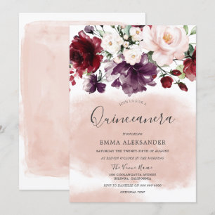 Convite Linda Quinceanera Blindíssima Aquarela