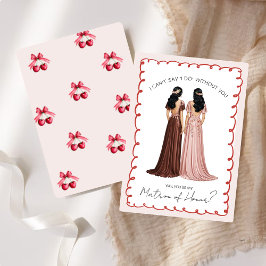 Convite Linda “Você Será Minha Dama de Honra?” Cereja