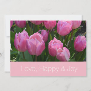 Convite Lindas flores de tulipa rosa casamento cristão