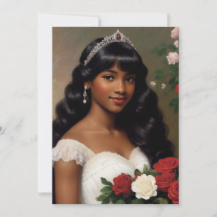 Convite Lindas Rosas de Debutante Afro-Americana Arte