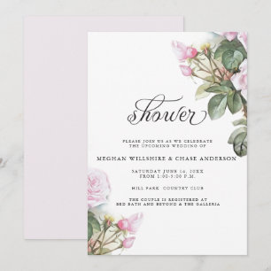 Convite Lindas Rosas Pintadas Rosa, Pés-Pés-Descalços