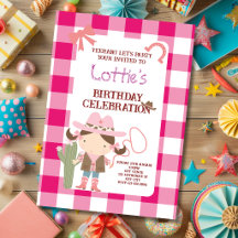 Lindinha Caubói Rosa Aniversário de Criança