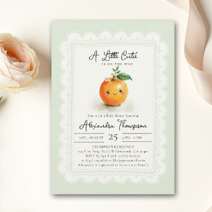 Convite Lindinha Laranja Floral Vales Baby Chá de Bebê