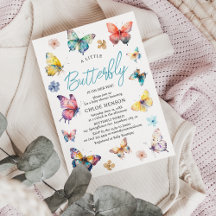 Lindíssimo Chá de Bebê Menina Borboleta Aquarela