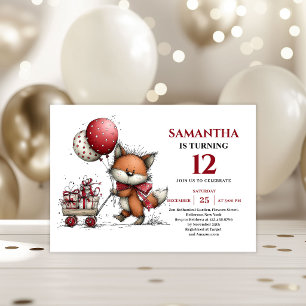 Convite Lindo aniversário infantil estilo animal raposa ca