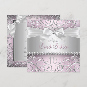 Convite Lindo arco de diamante e Sweet Sixteen redemoinho