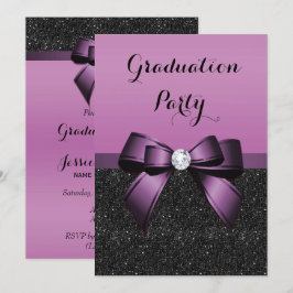 Convite Lindo Arco de Joia Violeta e Brilhos Graduação