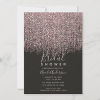 Lindo Brilho Rosa Bege para Chá de Noiva Preto