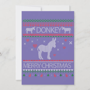 Convite Lindo Burro Suéter Feio Natal Férias Inverno