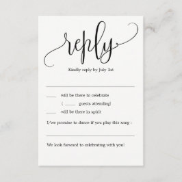 Convite Lindo Casamento Caligrafado RSVP Sem Menu