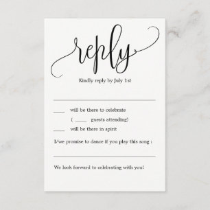 Convite Lindo Casamento Caligrafado RSVP Sem Menu
