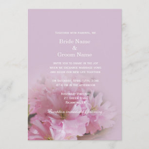 Convite Lindo casamento de primavera com flor de cerejeira