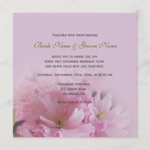 Convite Lindo casamento de primavera com flor de cerejeira