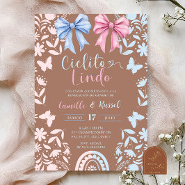 Convite Lindo Cielito Talavera Coquete Azul e Rosa
