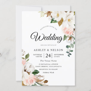 Convite Lindo cora & o casamento elegante das flores