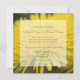 Convite Lindo dandelion amarelo flor silvestre casamento