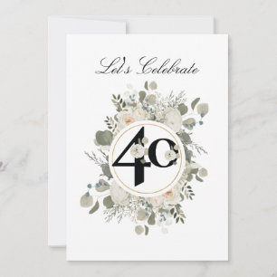 Convite Lindo floral pastéis de 40º ANIVERSÁRIO