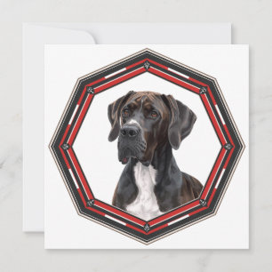 Convite Lindo Great Dane em uma moldura