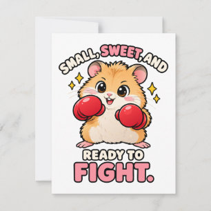 Convite Lindo hamster de boxe pronto para lutar