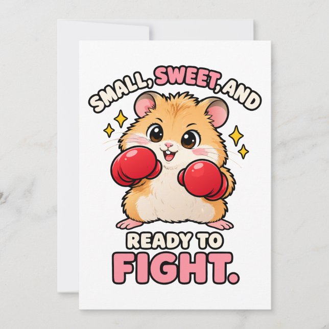 Convite Lindo hamster de boxe pronto para lutar (Frente)