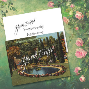 Convite Lindo Jardim Savannah GA Arte Postcard Festa