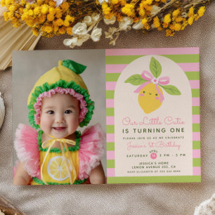Convite Lindo Lemonzinho Fruta Cítrica Aniversário de 1 an