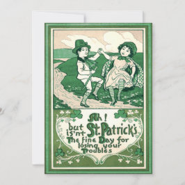 Convite Lindo Leprechaun de Trevo Dançando Crianças