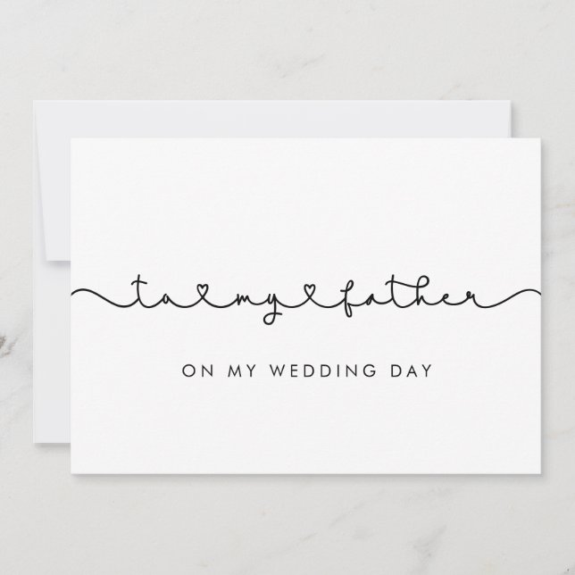 Convite Lindo Para o meu pai no dia do meu casamento cartã (Frente)