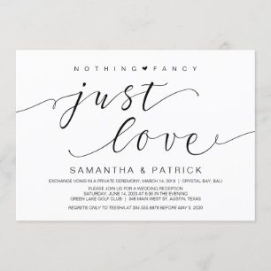 Convite Lindo Preto Nada Chique Só Amor, Fuga Romântica