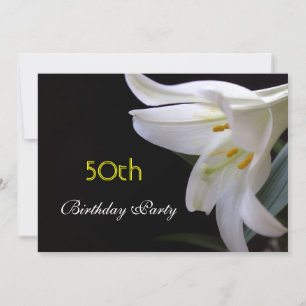 Convite Lindo, puro, elegante lírio branco flor aniversári
