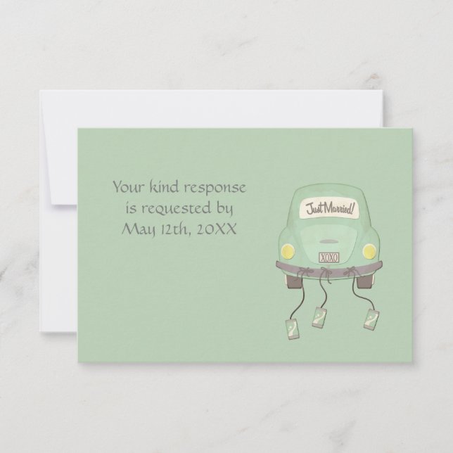 Convite Lindo RSVP de Casamento Recém-Casados (Frente)