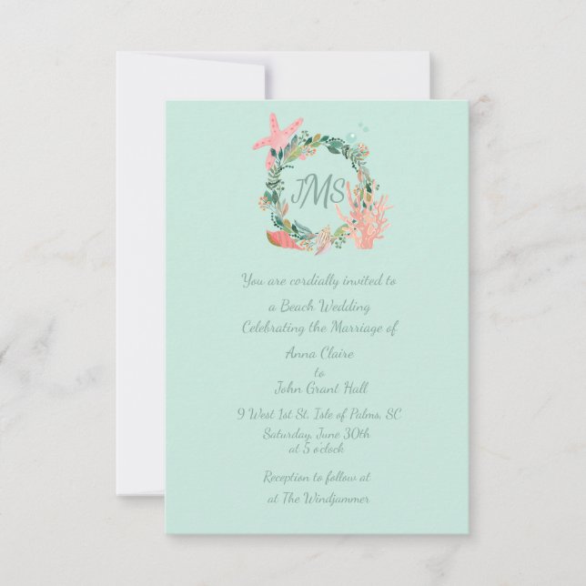 Convite Lindos Anúncios de Casamento Teal | Personalizado (Frente)