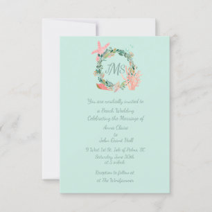 Convite Lindos Anúncios de Casamento Teal Personalizado